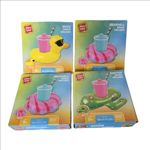 Play Day Fun At The Pool Drink Holder Floaties ,‎ Set Of 4